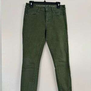 Never Worn Articles of Society Green Skinny Jeans, Size 27